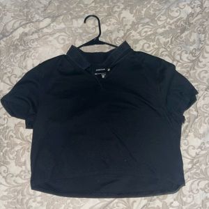 American Eagle Outfitters Black Collared Crop Top EUC 🖤